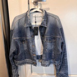 $325 NWT Rag & Bone Miramar Miramar Cropped Cotton Trucker Jacket Large